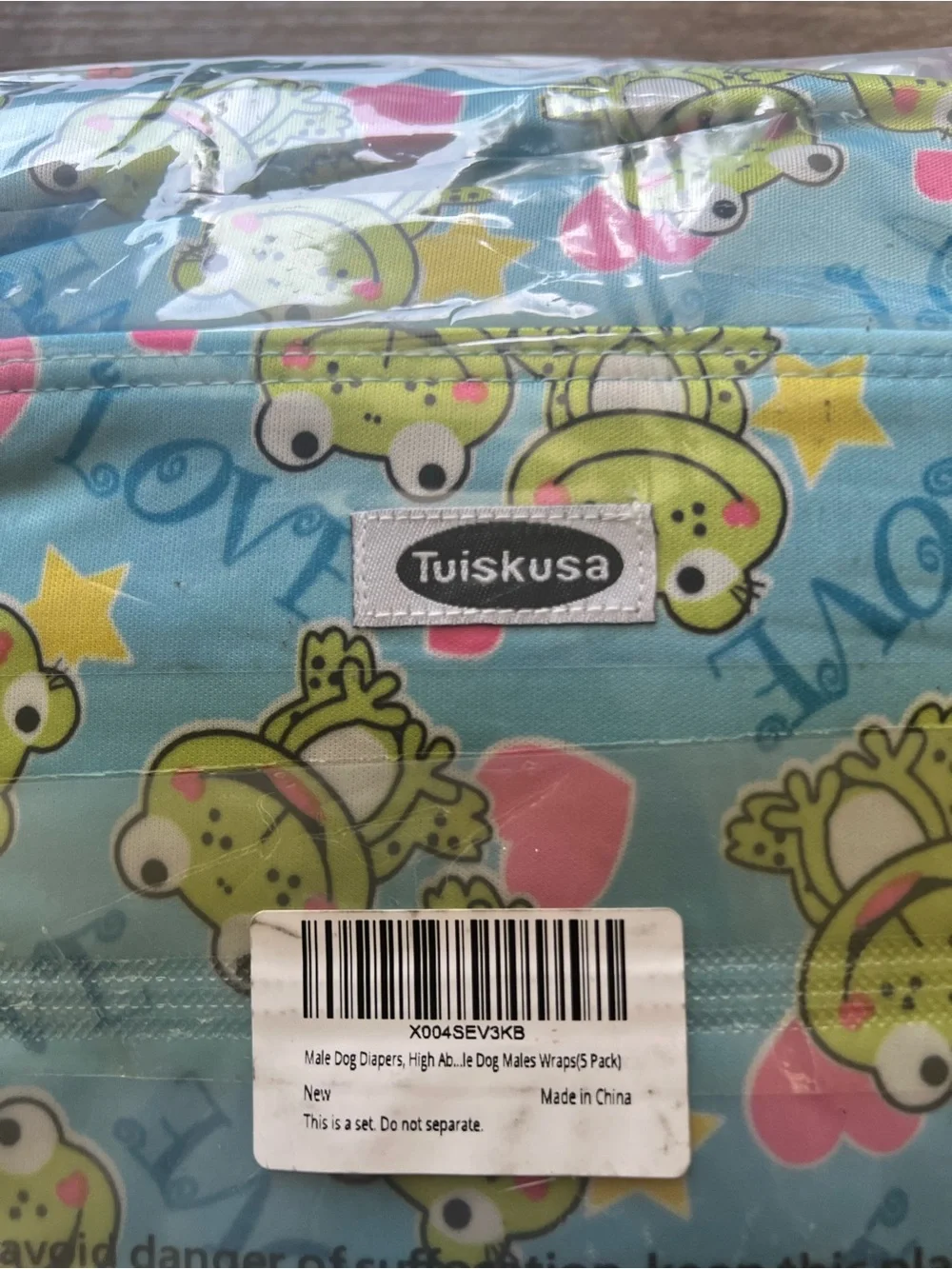 Tuiskusa Reusable Male Dog Diapers High Absorbing - Multi Pack of 5 - Sz Large